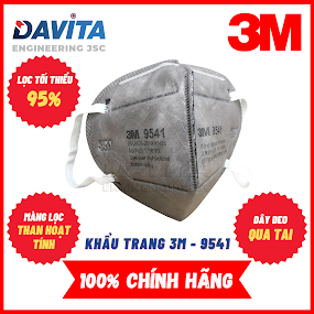  1 Cái khẩu trang chống bụi và chống hóa chất 9541 3M (P2), khả năng lọc bụi tối thiểu 94% 