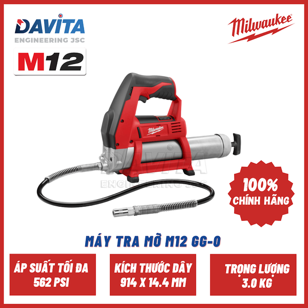 Máy tra mỡ M12 GG Pin 12V 4.0Ah Sạc C12C