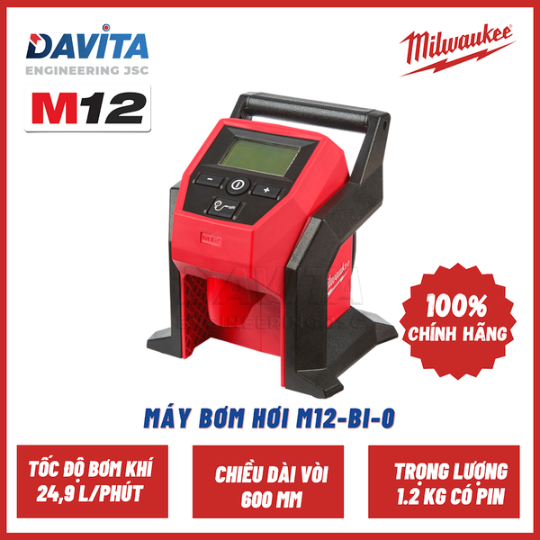 Máy bơm hơi M12 BI Pin 12V 4.0Ah Sạc C12C