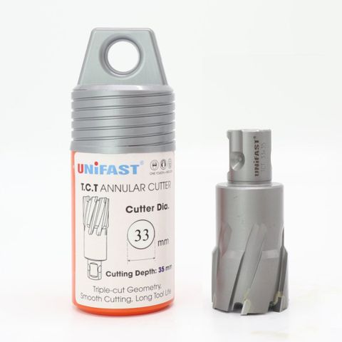 Mũi khoan từ Unifast phi 33 sâu 35 hợp kim TCT siêu cứng