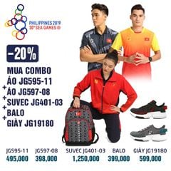 COMBO 2 ÁO PHÔNG+ SUVEC + BALO + GIÀY CHẠY BỘ SEA GAMES 30