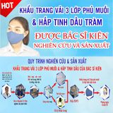  Khẩu trang phủ tinh thể muối Miti 3 lớp hương tinh dầu tràm gói 5 cái 