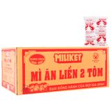  Mì gói Miliket 2 tôm giấy trắng thùng 100 gói x 75g 