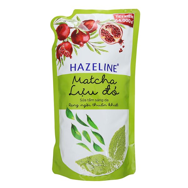  Sữa tắm sáng da Hazeline matcha lựu đỏ bịch 995ml 