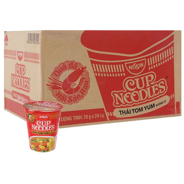  Mì Nissin Cup Noodles Thái tomyum thùng 24 ly x 70g 