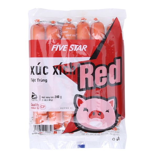  Xúc xích heo tiệt trùng Red Five Star CP gói 240g 