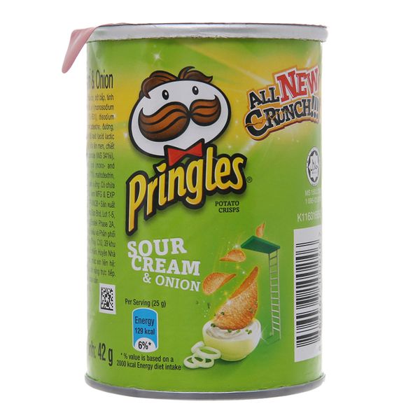  Bánh Snack khoai tây vị kem chua và hành Pringles lon 42g 