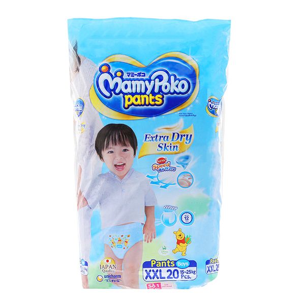  Tã quần Mamypoko Extra Dry Skin bé trai size XXL 15 - 25kg gói 20 miếng 