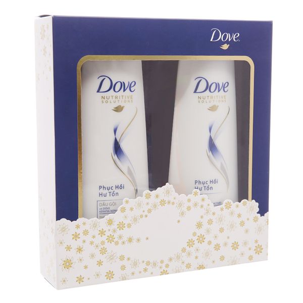  Bộ dầu gội xả Dove Keratin phục hồi hư tổn 340g 