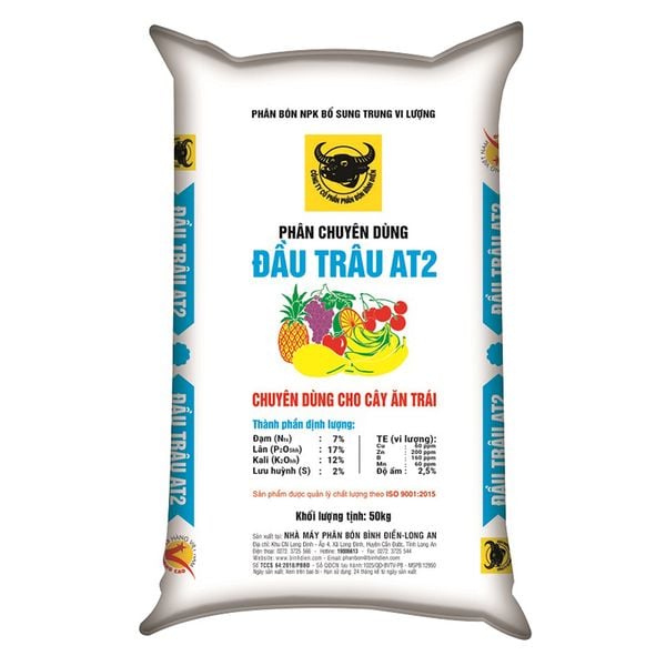  Phân bón ĐẦU TRÂU AT2 Chuyên dùng cho cây ăn trái giai đoạn ra hoa bao 5 kg 