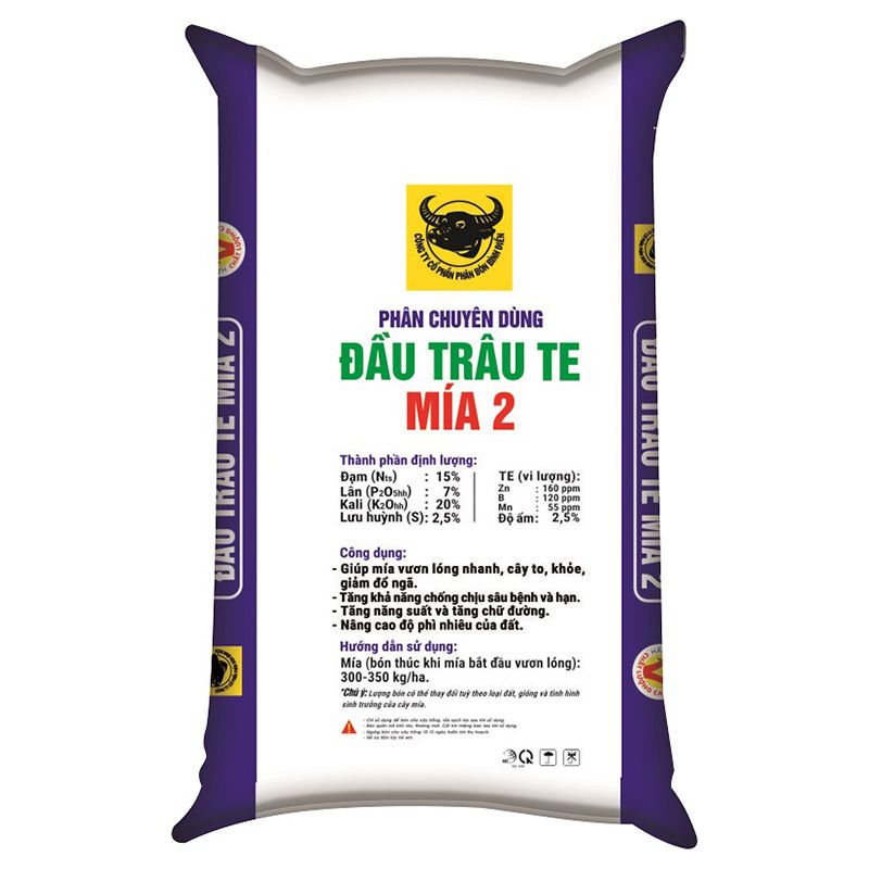  Phân bón ĐẦU TRÂU TE MÍA 2 dùng cho cây mía giai đoạn vươn lóng bao 50 kg 