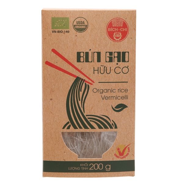  Bún gạo hữu cơ Bích Chi hộp 200g 