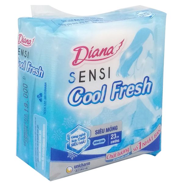  Băng vệ sinh Diana Sensi Cool Fresh siêu mỏng 8 miếng 