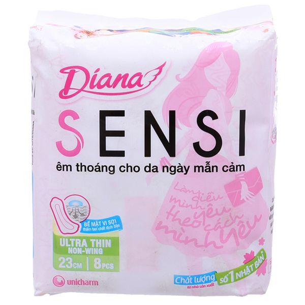  Băng vệ sinh Diana Sensi siêu mỏng 23 cm gói 8 miếng 