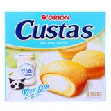  Bánh bông lan Custas Orion nhân kem sữa 12 cái hộp 276g 