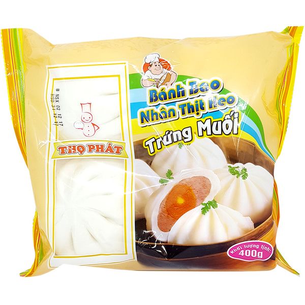  Bánh bao nhân thịt heo trứng muối Thọ Phát gói 400g 