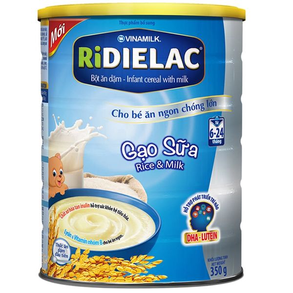  Bột ăn dặm Ridielac gạo sữa cho trẻ từ 6 đến 24 tháng hộp 350 g 