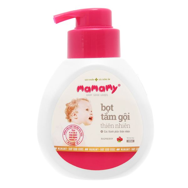  Bọt tắm gội cho bé Mamamy hương dâu giữ ẩm 400ml 