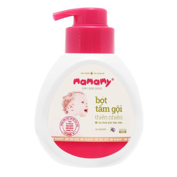  Bọt tắm gội cho bé Mamamy hương việt quất dưỡng ẩm 400ml 