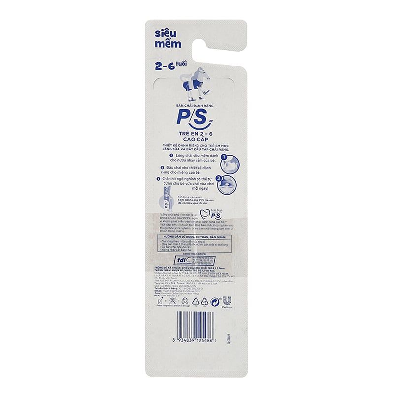  Bàn chải cho bé 2 - 6 tuổi PS Super Kid lông siêu mềm 