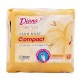  Băng vệ sinh hàng ngày Diana Sensi Compact không cánh bộ 3 gói x 20 miếng 