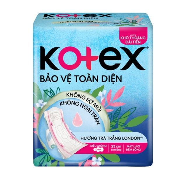  Băng vệ sinh Kotex khô thoáng toàn diện cánh gói 8 miếng 
