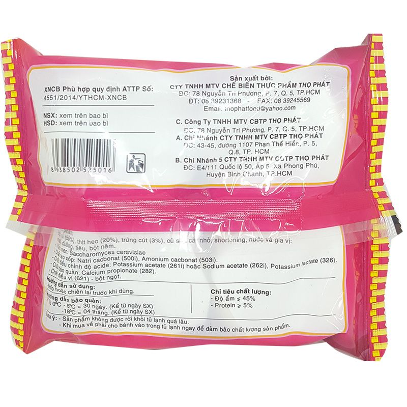  Bánh bao nhân thịt heo Thọ Phát lốc 3 bịch x 250g 