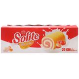  Bánh bông lan cuộn kem Solite vị dâu 20 cái hộp 360g 