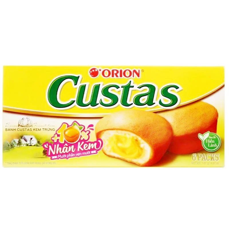  Bánh bông lan Custas Orion nhân kem trứng 2 cái hộp 47g 