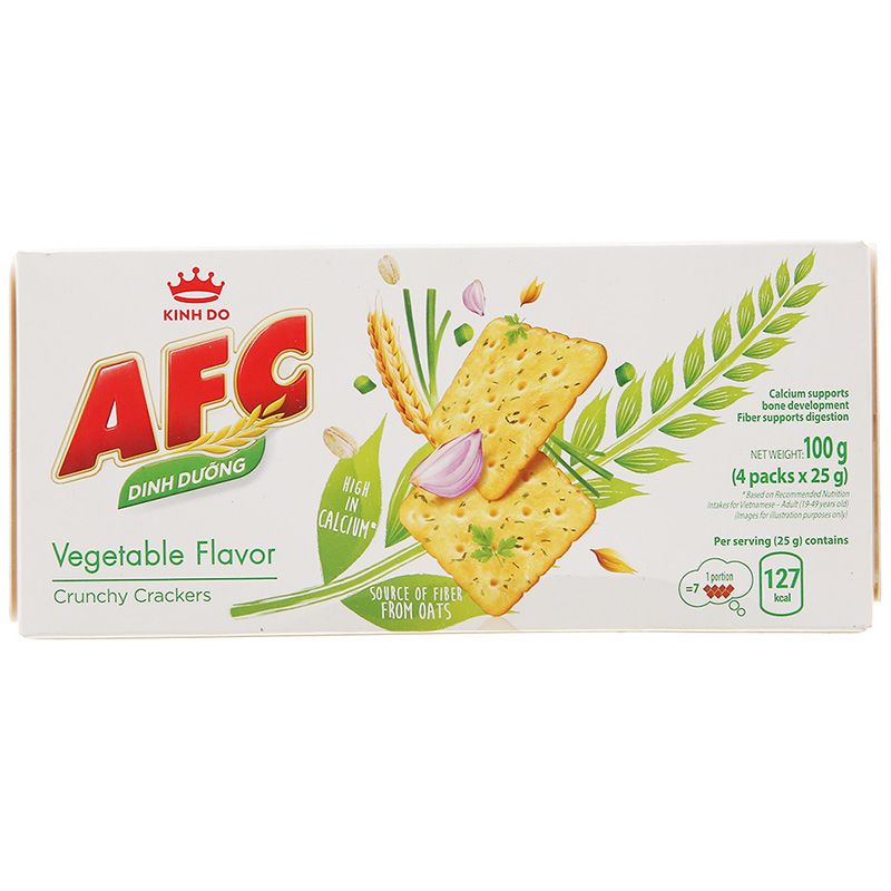  Bánh cracker vị rau AFC Dinh dưỡng hộp 100g 