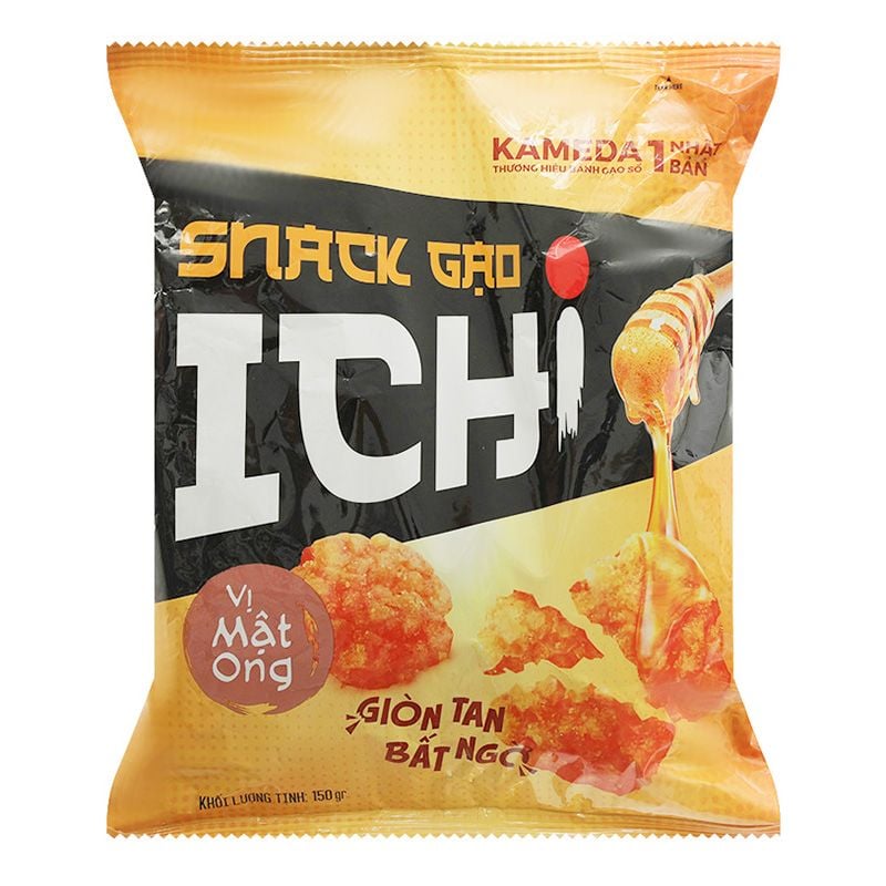  Bánh gạo mật ong Ichi Snack 10 gói x 15g thùng 20 gói x 150g 