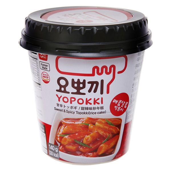  Bánh gạo tokbokki ăn liền Yopokki cay ngọt ly 140g 