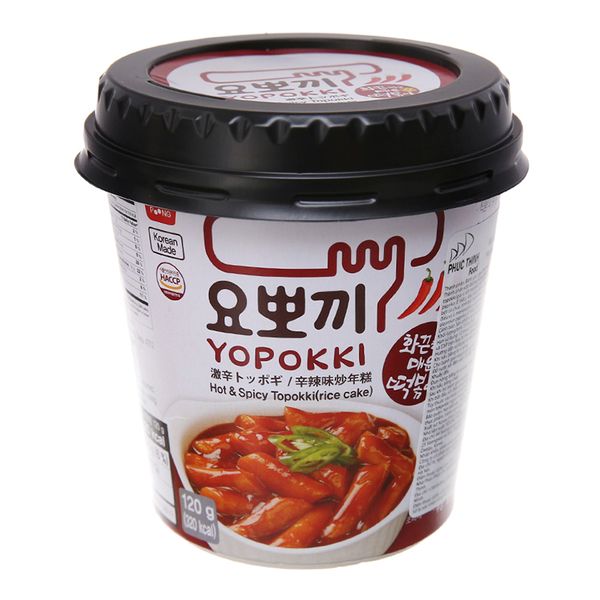  Bánh gạo tokbokki ăn liền Yopokki siêu cay ly 120g 