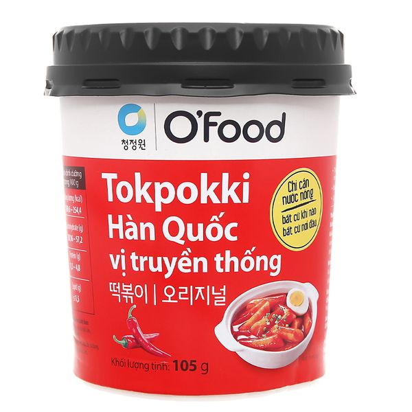  Bánh gạo tokbokki O'food vị truyền thống ly 105g 