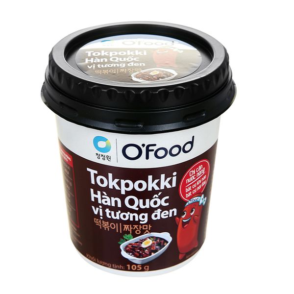  Bánh gạo Tokpokki Hàn Quốc O'food vị tương đen ly 105 g 