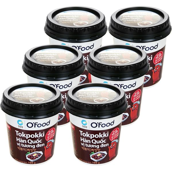  Bánh gạo tokpokki O'food vị tương đen lốc 6 ly x 105g 