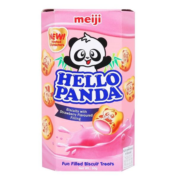  Bánh gấu Meiji Hello Panda nhân kem dâu hộp 50g 