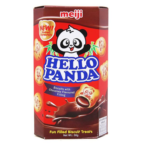  Bánh gấu Meiji Hello Panda nhân kem socola hộp 50g 