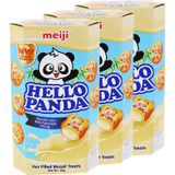  Bánh gấu Meiji Hello Panda nhân kem sữa bộ 3 hộp x 50g 