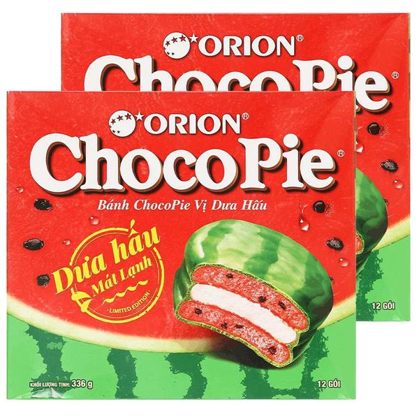  Bánh Orion Chocopie vị dưa hấu 12 bánh bộ 2 hộp x 360g 