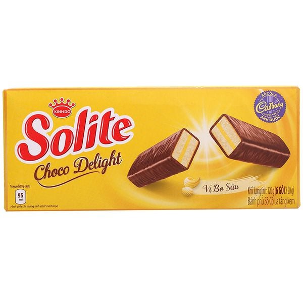  Bánh phủ socola Solite vị bơ sữa 6 gói hộp 120g 