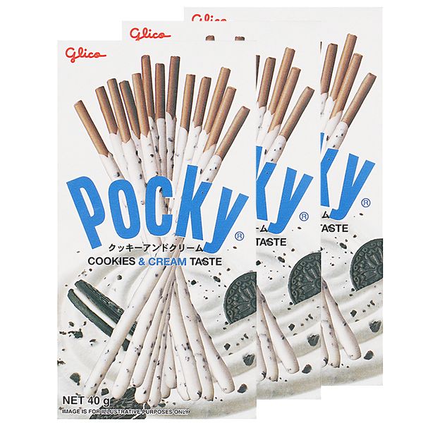  Bánh que Glico Pocky cookies & cream bộ 3 hộp x 40g 