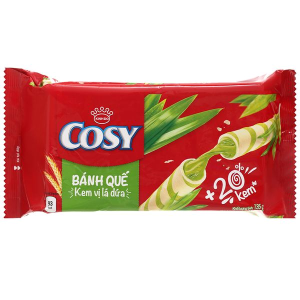  Bánh quế vị kem lá dứa Cosy gói 132g 