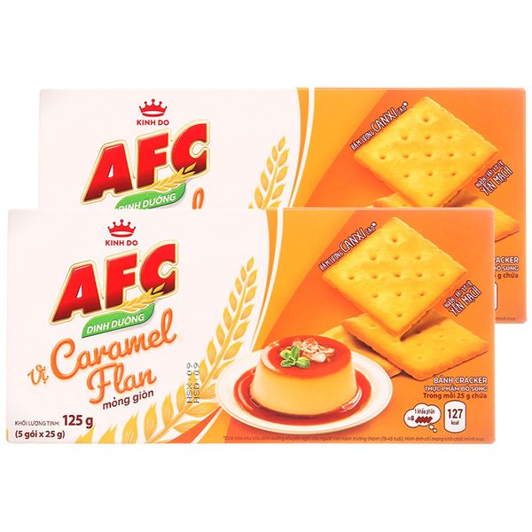  Bánh quy caramel flan AFC bộ 2 hộp x 125g 