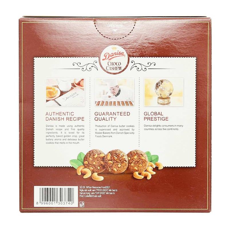  Bánh quy Danisa vị socola hạt điều Choco Cashew hộp 90g 