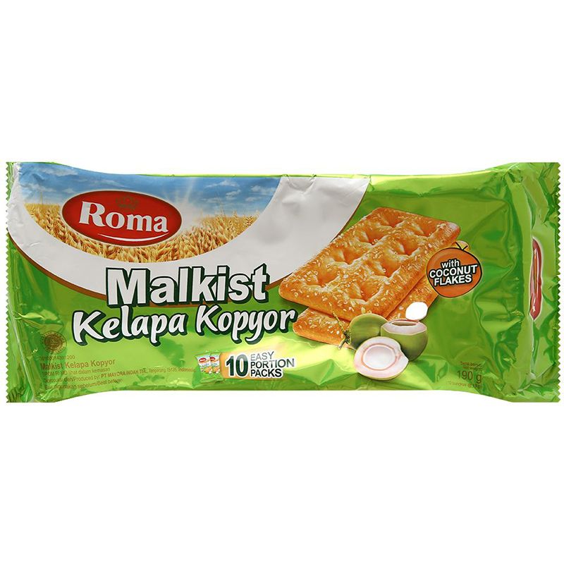  Bánh quy giòn vị dừa Malkist Roma bộ 2 gói x 190g 