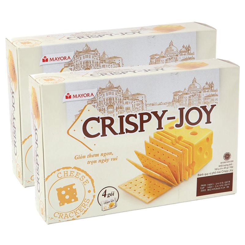 Bánh quy vị phô mai Crispy Joy bộ 2 hộp x 180g 