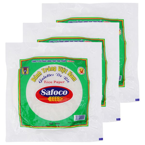  Bánh tráng 16cm Safoco bộ 3 gói x 300 g 