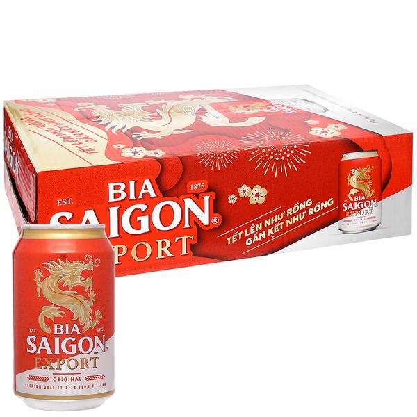  Bia Sài Gòn đỏ Export thùng 24 lon x 330ml 