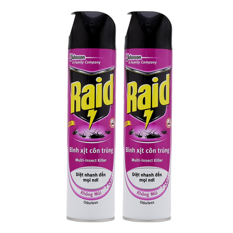  Bình xịt côn trùng Raid không mùi thùng 12 chai x 520ml 